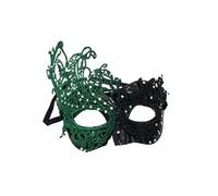 Masquerade Mask Máscara de baile máscaras, máscara encaje hueca, media cara, elegante for, graduación, Mardi Gras MáScara Mascarada Mujer(A-Green)