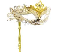 Masquerade Mask with Stick Venetian Mask Mardi Gras Decorations for Womens