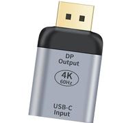 Masreoi Adaptador de aluminio tipo C hembra a DisplayPort macho 4K compacto | Conector de video portátil de carcasa de aluminio para presentaciones, trabajo y uso doméstico, sala de conferencias