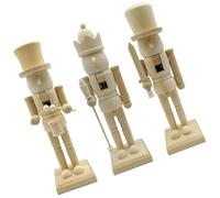 Masreoi Cascanueces de Navidad sin terminar Rey Soldados de Madera en Blanco Marionetas Pintura Artesanía