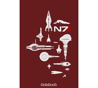 Mass Effect N7 Fleet Starships of the ME Universe Notebook: 6x9 120 Pages, Sketchbook, Journal, Lined College Ruled Paper, Planner, Matte Finish Cover, Diary