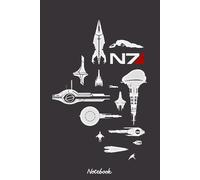 Mass Effect N7 Fleet Starships of the ME Universe Notebook: Matte Finish Cover, Diary, 6x9 120 Pages, Planner, Lined College Ruled Paper, Journal