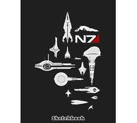 Mass Effect N7 Fleet Starships of the ME Universe Sketchbook: Blank Pages, 110 pages, White paper, Sketch, Doodle and Draw