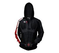 Mass Effect N7 Sudadera con Cremallera Hombre,Cosplay Abrigo De Manga Larga,Sudaderas Hoodies Hombre Mujer Kinsea