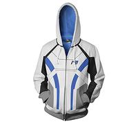 Mass Effect N7 Sudadera con Cremallera Hombre,Cosplay Abrigo De Manga Larga,Sudaderas Hoodies Hombre Mujer Kinsea