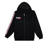 Mass Effect N7 Sudadera con Cremallera Hombre,Cosplay Abrigo De Manga Larga,Sudaderas Negras Basicas Hoodies Hombre Mujer