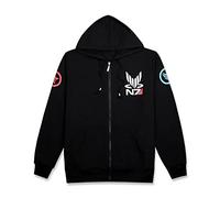 Mass Effect N7 Sudadera con Cremallera Hombre Negras,Cosplay Abrigo De Manga Larga,Sudaderas Interior De Vellón Corto Basicas Hoodies Hombre Mujer