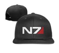 Mass Effect N7 Unisex Fashion Cool Adjustable Snapback Baseball Cap Hat One Size Black