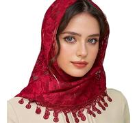 Mass Mantilla velos para mujer, chal de encaje católico, borlas de tul, bufanda para la cabeza, para uso diario, velos para misa, C, Talla única