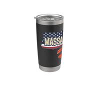 Massachusetts en Estados Unidos con mapa estilo recuerdo Vaso térmico de acero inoxidable de doble pared