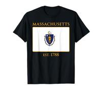 Massachusetts Flag 6th US State 1788 Massachusettsan Camiseta