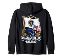 Massachusetts Stands Under One Flag Sudadera con Capucha