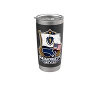 Massachusetts Stands Under One Flag Vaso térmico de acero inoxidable de doble pared