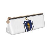 Massachusetts State Flag Print Triángulo Box Multifuncional Bolsa de maquillaje, oficina viajes y almacenamiento diario de papelería, Blanco, One Size, Ligero