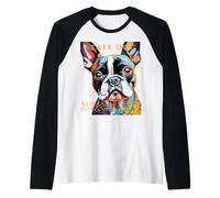 Massachusetts Territory Dog The Boston Terrier Artístico Camiseta Manga Raglan