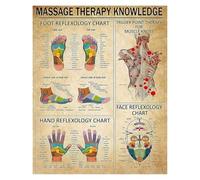 Massage Knowledge Wall Decor: Reflexology Chart and Trigger Point Therapy Metal Sign(Framed,08x12inch(20x30cm))