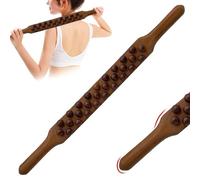 Massage Stick 23 '' 28 Beads Masaje de madera Rodillo de masaje Masajera de drenaje linfático sin deslizamiento para la forma del cuerpo, alivio del dolor muscular