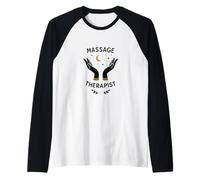 Massage Therapist Celestial Hands Minimal SPA Graphic Camiseta Manga Raglan
