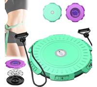 Massage Waist Twisting Board with Pull Rope, Equipped with 2 Tension Ropes, Twist Waist Disc Board, for Male and Female Core Trainin (Green)