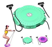 Massage Waist Twisting Board with Pull Rope, Equipped with 2 Tension Ropes, Waist Twisting Machine, For Male and Female Core Trainin (Green)