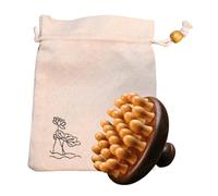 Massager Del Cuero Cabelludo De Madera - Peinado De Sandalia Natural De 7,5x6 cm, Masajeador De Dientes Gruesos, Herramienta De Masaje Meridiano Artesanal, Peine Relajante Para El Cabello, De