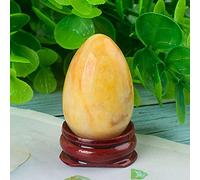 Massaggiatore Yoni Eggs non forato in giada gialla naturale - 40x25mm