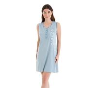 MASSANA Camisola de Algodón y Modal L257224 para Mujer, Sin Mangas, Diseño con Corazones, Azul Claro (Gris, 3XL)