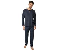 MASSANA Pijama de Invierno para Hombre P751336, 50% Algodón 50% Poliéster, Manga Larga con Cuello Redondo, Varios Modelos a Elegir (FR/ES, Letras, XXL, Regular, Regular, Gris Marengo)