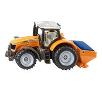Siku 1563, Massey Ferguson con esparcidor de Sal, Metal/plástico, Naranja, Tractor de Juguete para niños, Incl. esparcidor de Sal, Cabina Desmontable