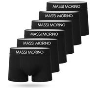 Massi Morino Boxers de Hombre de algodón (Pack de 6) | Ropa Interior Masculina en Negro con Cintura elástica Ancha | Sin Etiqueta y Transpirables (Talla M)