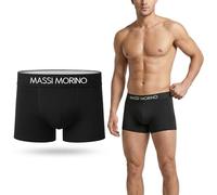 Massi Morino Boxers de Hombre de algodón (Unidad) | Ropa Interior Masculina en Negro con Cintura elástica Ancha | Sin Etiqueta y Transpirables (Talla XXL)