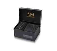 Massi Morino Corbata Negro con Pañuelo | Set de Corbata para Hombre incl. Gemelos, Pasador y Caja de Regalo | Accesorios ideal para Bodas