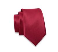 Massi Morino Corbata rojo vino estrecha para hombres - 6 cm - corbata lisa I slim fit corbata rojo burdeos
