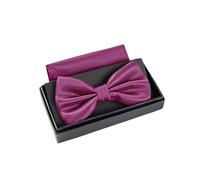 Massi Morino Pajarita lila con pañuelo de bolsillo para hombre Set - pajarita de traje para boda - lazo ajustable en violeta