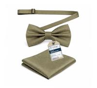 Massi Morino Pajarita verde salvia con pañuelo de bolsillo para hombre Set - pajarita de traje para boda - lazo ajustable en verde salvia