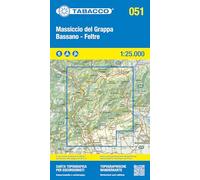 Massiccio del Grappa-Bassano-Feltre. Carta topografica 1:25.000, antistrappo, impermeabile, fotodegradabile. Ediz. italiana, inglese, francese e ... 51 (Carta topografica in scala 1:25.000)