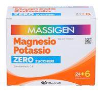 Massigen Magnesio Potasio Suplemento Zero Calorías 24 Buste + 6 regalo