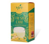 MASSIMO MIA Fresh Chai - Bebida instantánea de té con leche de jengibre y limón, paquete de 8 unidades (10 palos x 25 g), fácil preparación, soluble, 80 tazas, paquete de almacenamiento