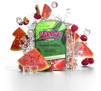 Massiv's Zahnstocher - Palillos aromatizados - SOMMER IN BEIRUT Watermelon Raspberry Ice - 100 palillos aromatizados - Aliento fresco - Caja metálica estilizada - Vegano, Sin azúcar