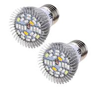 Masslla 2 bombillas E27 de 85 - 265 V de espectro completo LED para cultivo hidropónico de jardín de interior, invernadero, 18 W