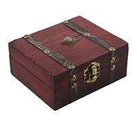 Masslla Caja de Almacenamiento de Joyas con Cofre del Vintage con Cerradura de Madera, Caja, Organizador, Anillo, Regalo