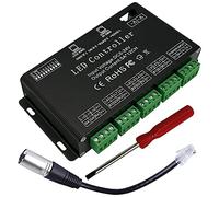 Masslla Decodificador de 12 Canales Controlador LED RGB 60A PWM DMX512 Controlador de AtenuacióN para Tira de LED RGB y MóDulo de Luz LED DC12V-24V