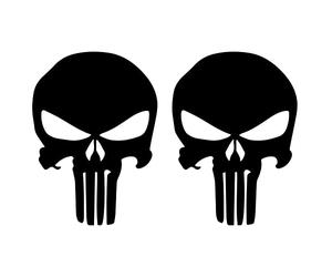 Mastac Pegatina Vinilo 7x5cm El Castigador Dos Unidades (Negro)