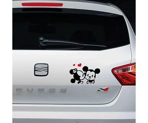Mastac Pegatina Vinilo Mickey y Minnie Beso 19x13cm (Oro)