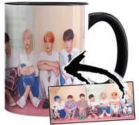 MasTazas BTS K-pop Taza Interior y Asa Negra Ceramica Mug