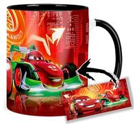 MasTazas Cars LightningMcQueen Bernoulli Taza Ceramica Interior y Asa Negra
