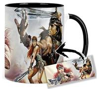 MasTazas Conan Red Sonja Brigitte Nielsen Arnold Schwarzenegger Taza Ceramica Interior y Asa Negra