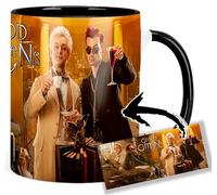 MasTazas Good Taza Omens David Tennant Michael Sheen B Taza Interior y Asa Negra Ceramica Mug
