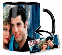 MasTazas Grease John Travolta Olivia Newton-John Taza Ceramica Interior y Asa Negra