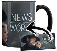 MasTazas News Of The World Tom Hanks Helena Zengel Taza Interior y Asa Negra Ceramica Mug